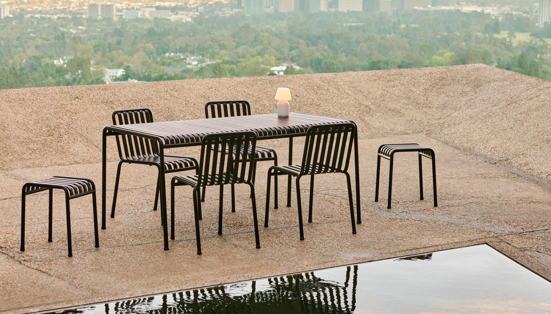 Palissade eetset 6 stoelen 170x90 cm anthracite,  HAY