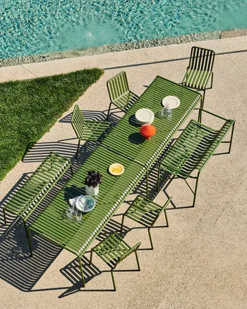 Palissade eetset 6 stoelen 170x90 cm olive - HAY