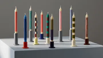 Pattern kaars 4 stripe - Green-brown - HAY