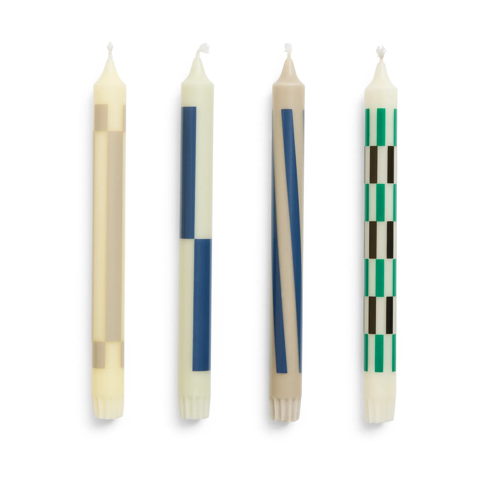 Pattern kaarsen mix 4-pack, Cream-dark HAY