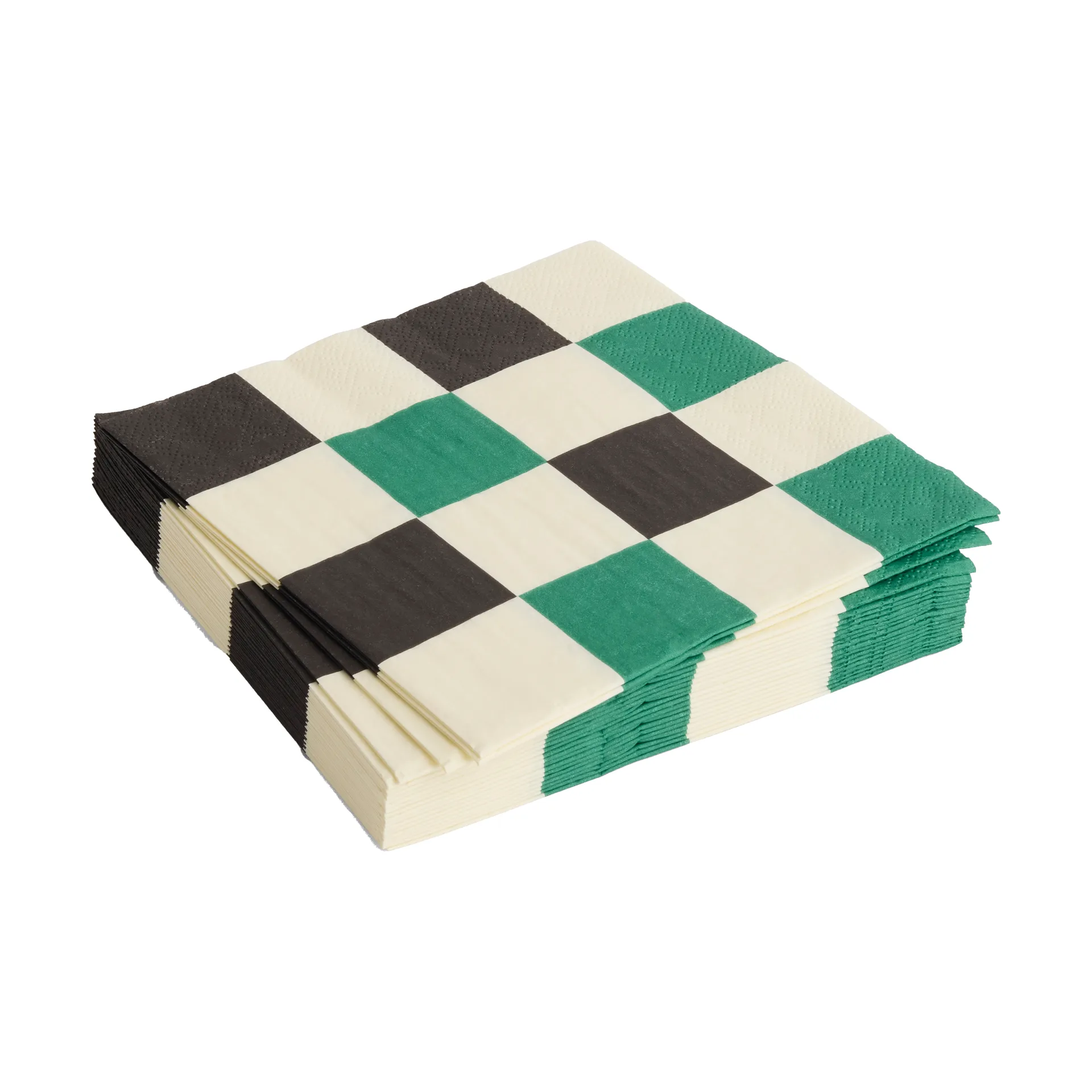 Pattern Lunch Check servet 33x33 cm 20-pack, Off white-green-black M HAY