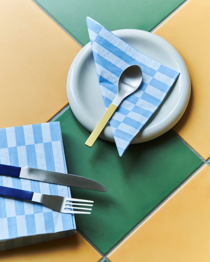 Pattern Lunch Stripe servet 33x33 cm 20-pack, Light blue-dusty blue pillar HAY