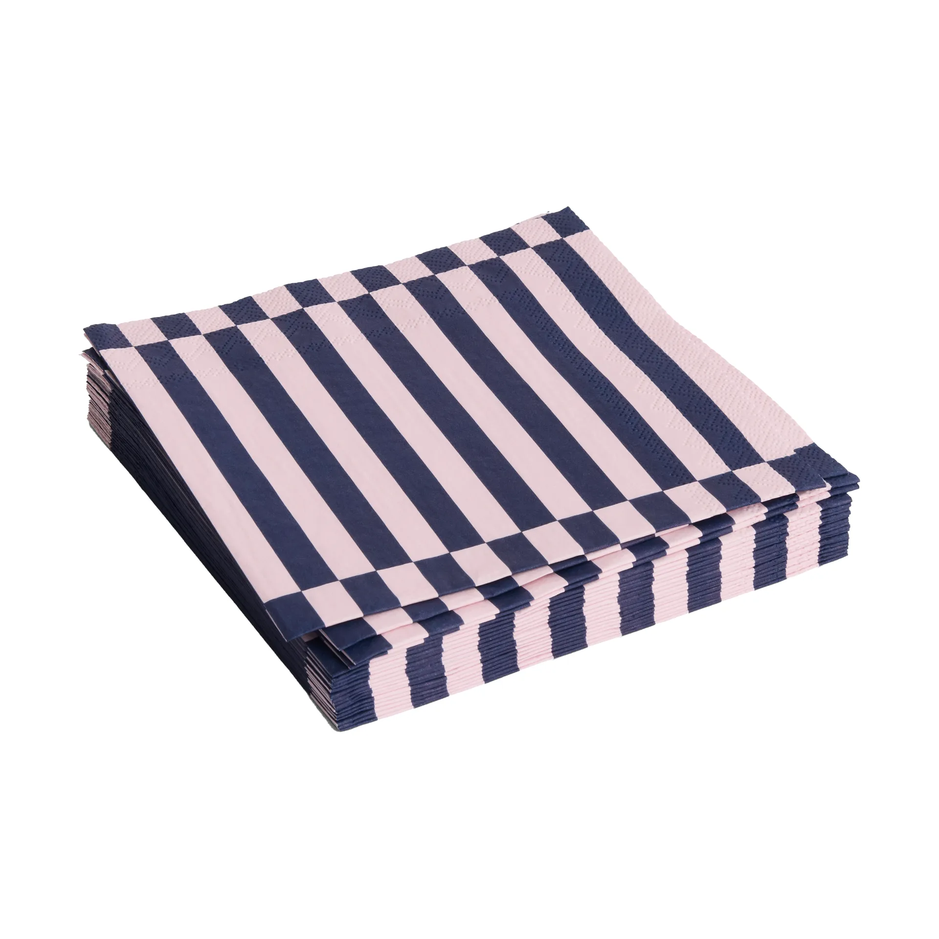 Pattern Lunch Stripe servet 33x33 cm 20-pack, Light pink-dark blue pillar HAY