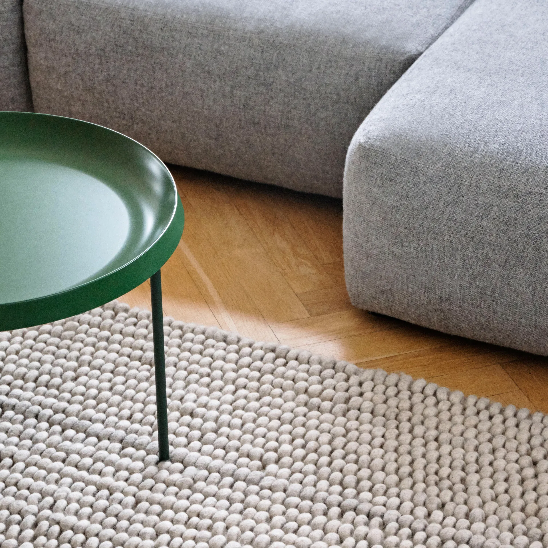 Peas wollen vloerkleed 140x200 cm, Soft grey HAY