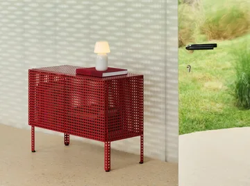 Perforated Cabinet kast small - Wine red - HAY