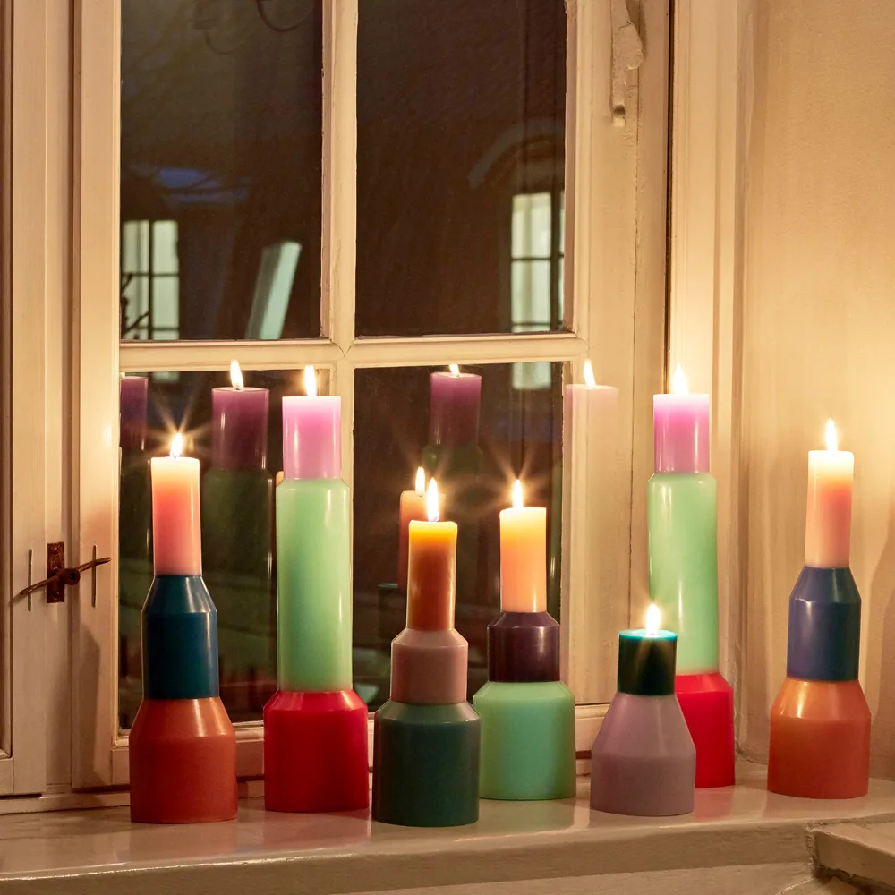 Pillar kaars, blue, m HAY