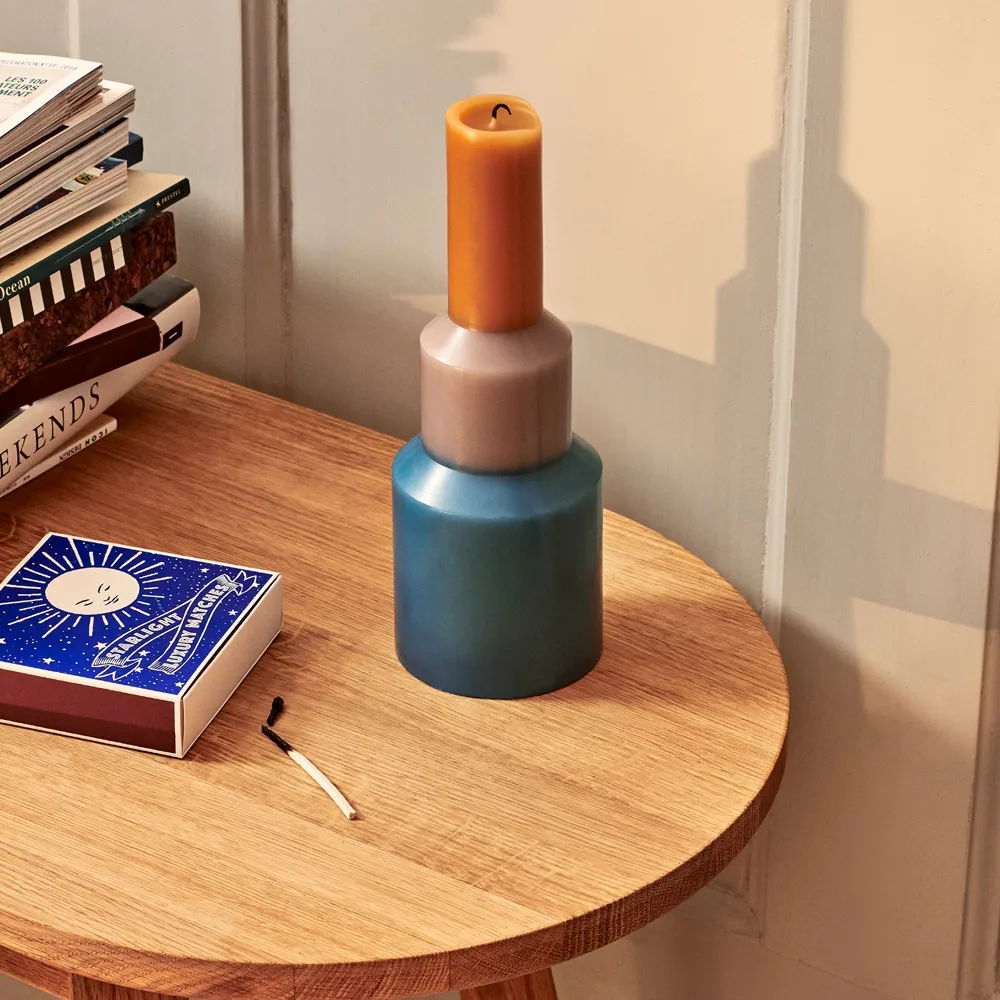 Pillar kaars, blue, m HAY