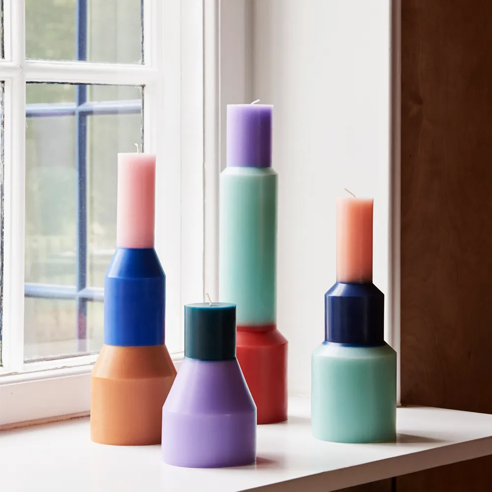 Pillar kaars, blue, m HAY