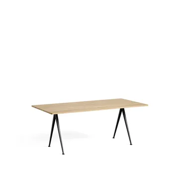 Pyramid 02 eettafel - Oak mat gelakt – 190x85 cm – zwart stalen onderstel - HAY