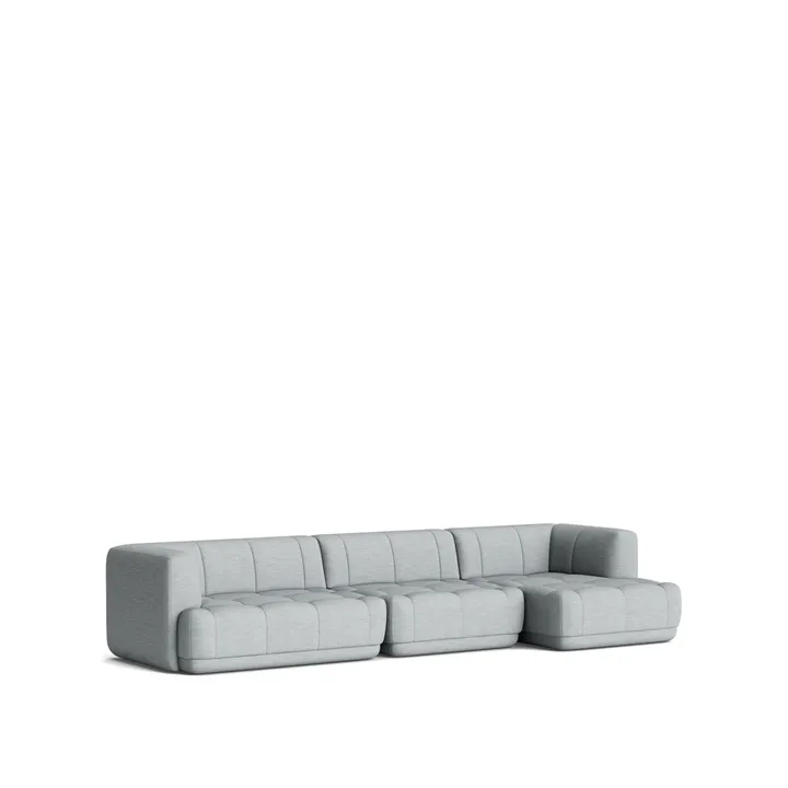 Quilton combinatie 17 modulaire bank - Stof Remix 123 grijs – rechts - HAY