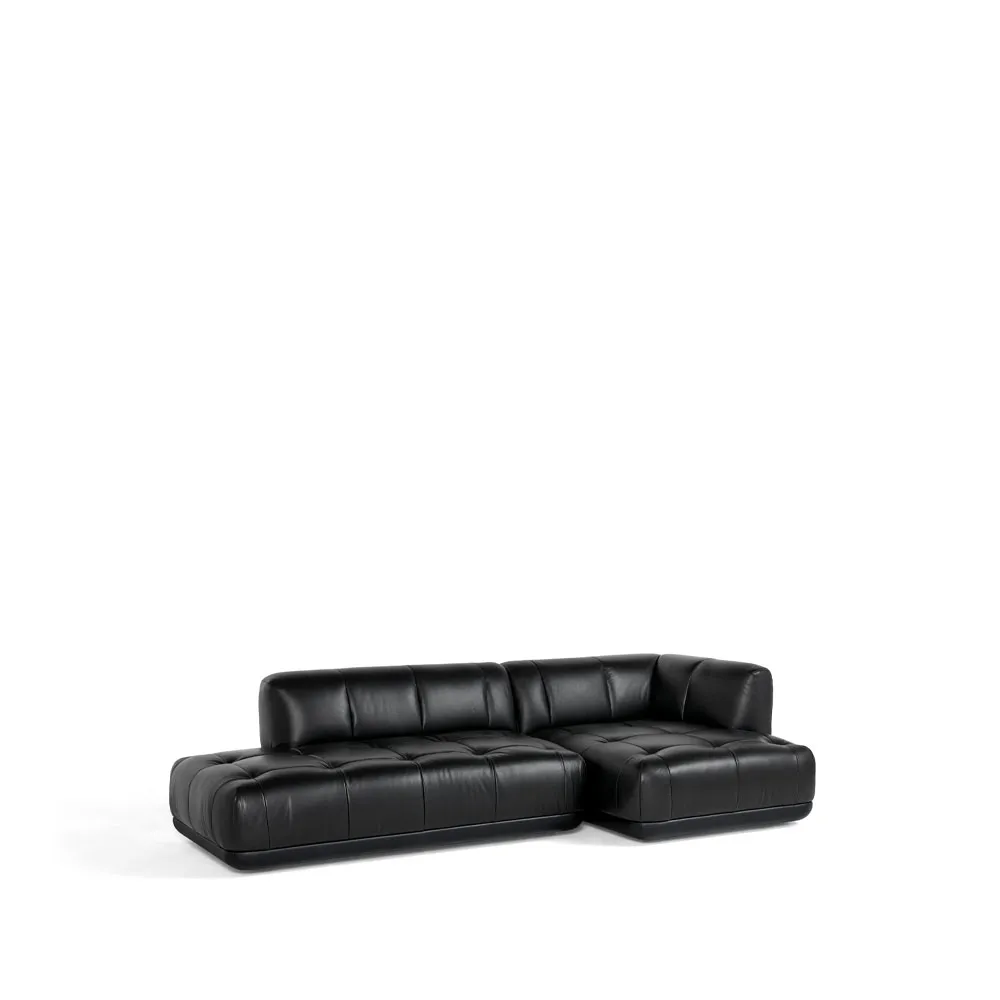 Quilton combinatie 21 modulaire bank rechts, Leer Sense black HAY