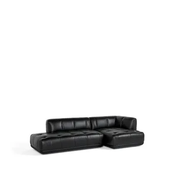 Quilton combinatie 21 modulaire bank rechts - Leer Sense black - HAY