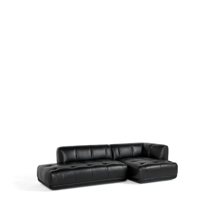 Quilton combinatie 21 modulaire bank rechts - Leer Sense black - HAY
