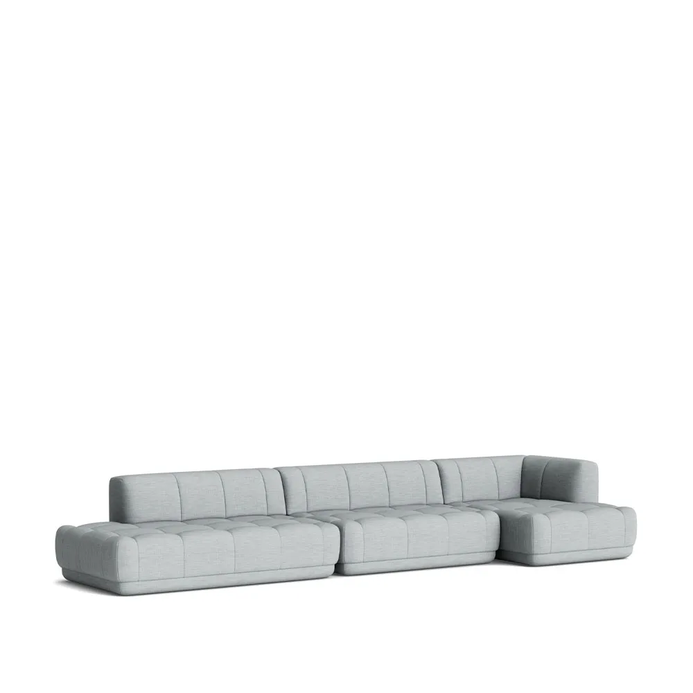 Quilton combinatie 23 modulaire bank rechts, Stof Remix 123 grijs HAY