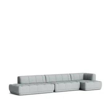 Quilton combinatie 23 modulaire bank rechts - Stof Remix 123 grijs - HAY