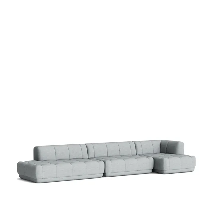 Quilton combinatie 23 modulaire bank rechts - Stof Remix 123 grijs - HAY