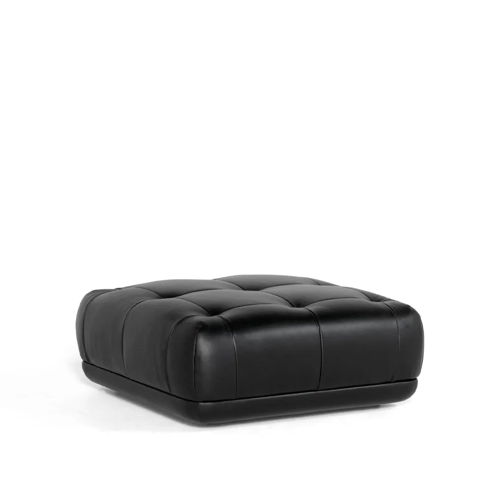 Quilton voetenbank, Leer Sense black HAY