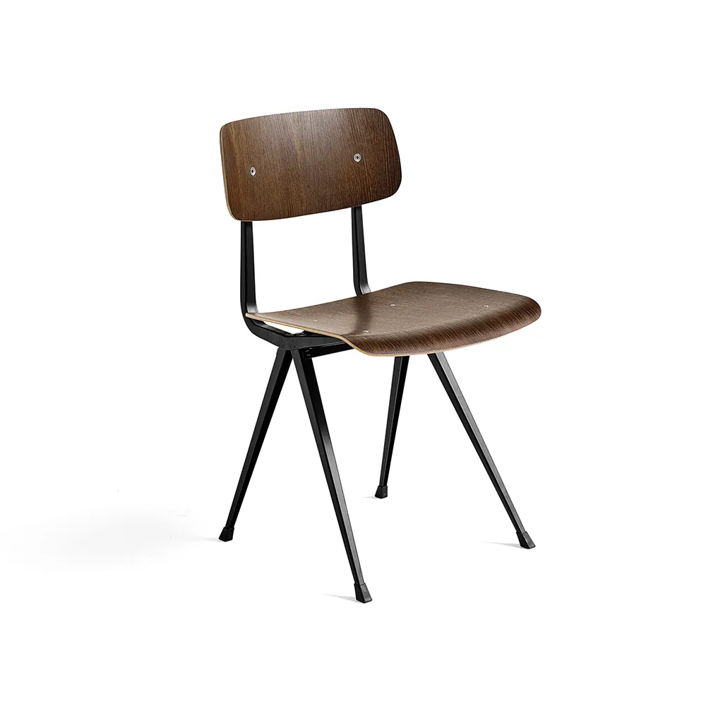 Result stoel, Smoked oak – zwart stalen onderstel HAY