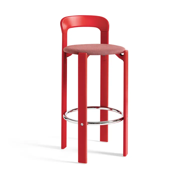 Rey gestoffeerde barkruk 75 cm - Steelcut Trio 636 scarlet red - HAY