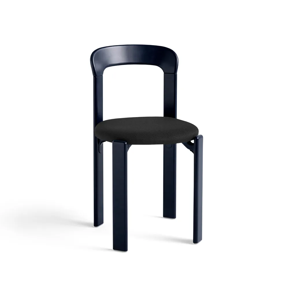 Rey gestoffeerde stoel, Steelcut Trio 190 deep blue HAY