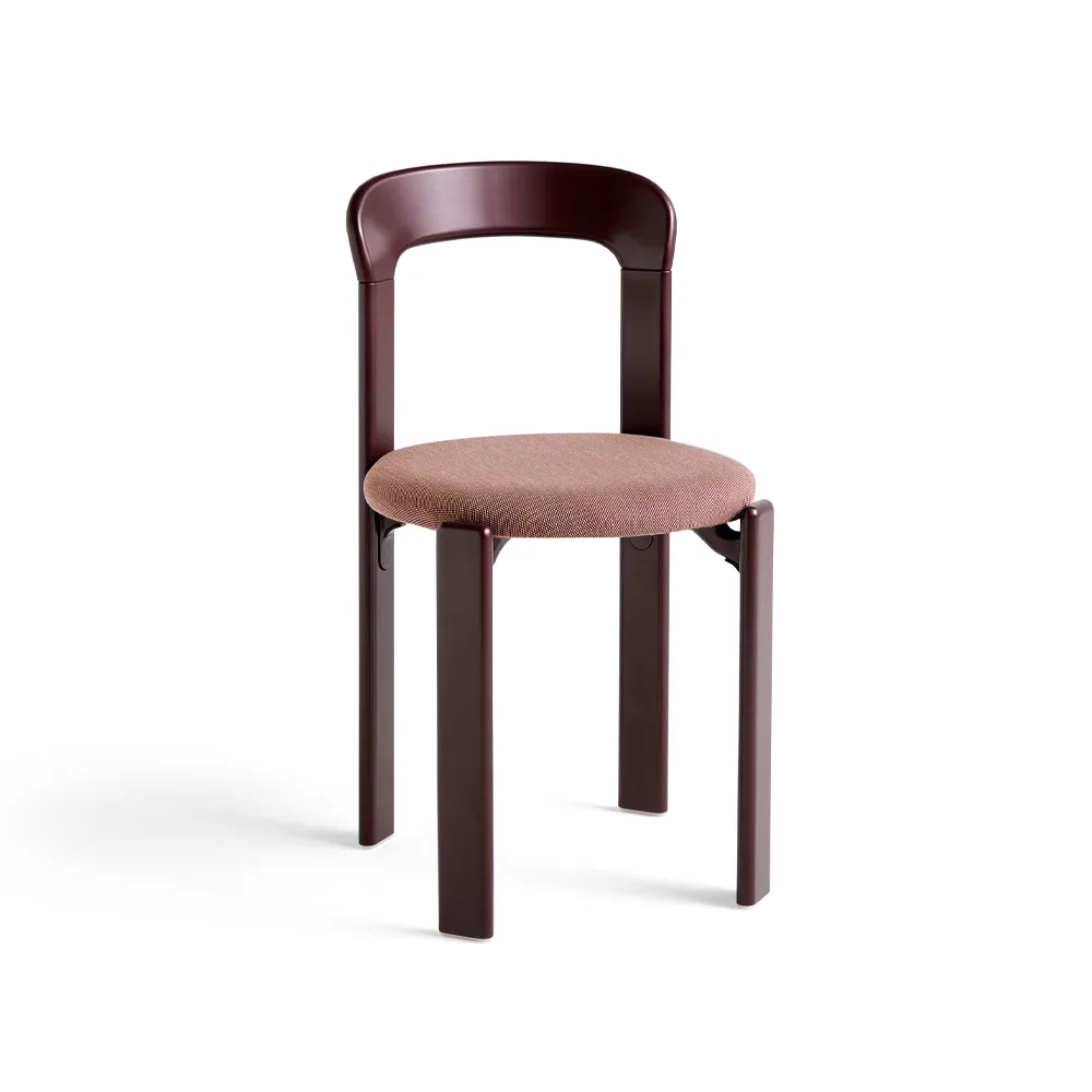 Rey gestoffeerde stoel, Steelcut Trio 416 grape red HAY