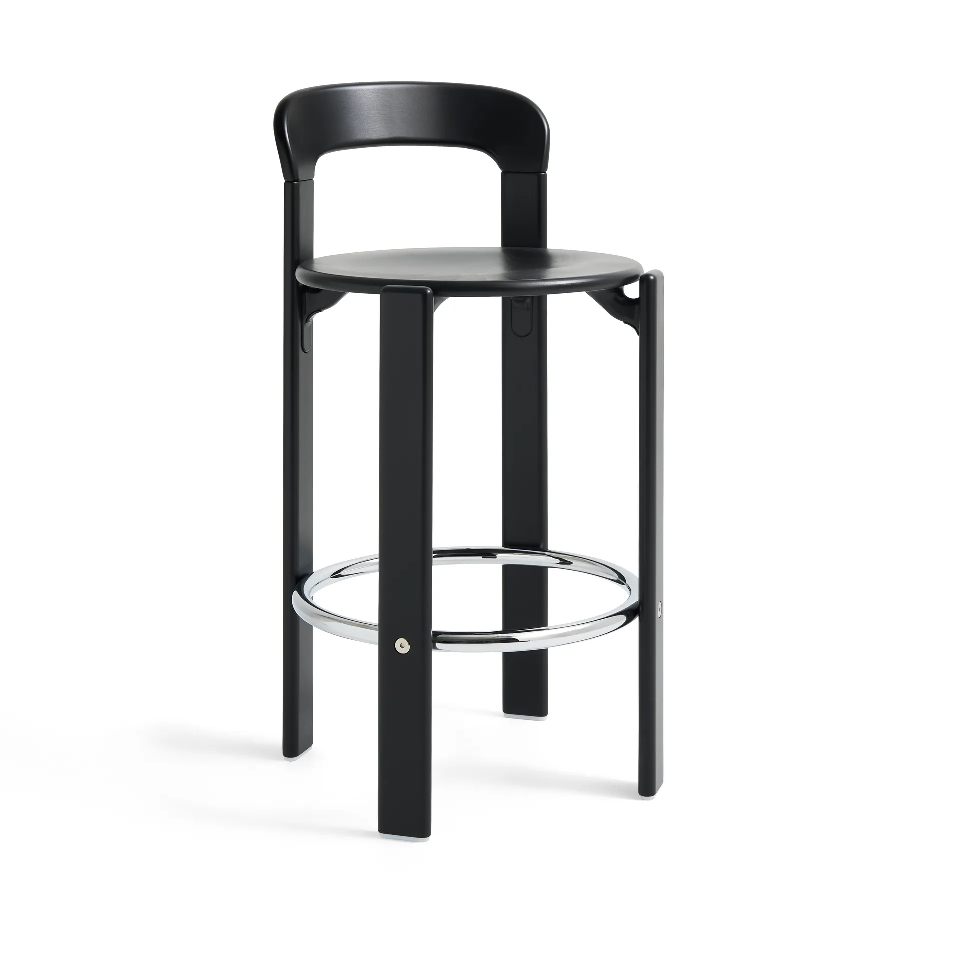 Rey Low barkruk gelakt 65 cm, Deep black HAY