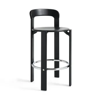Rey Low barkruk gelakt 65 cm - Deep black - HAY