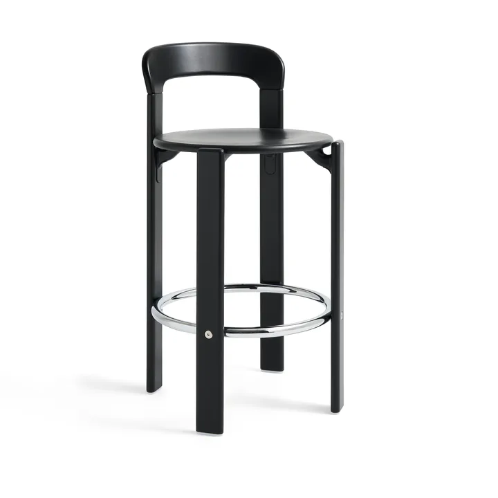 Rey Low barkruk gelakt 65 cm - Deep black - HAY