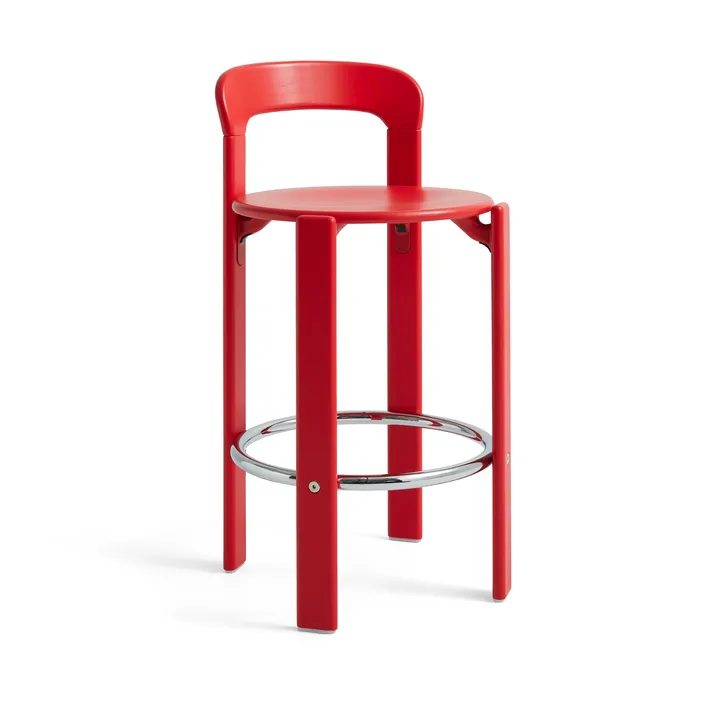 Rey Low barkruk gelakt 65 cm - Scarlet red - HAY