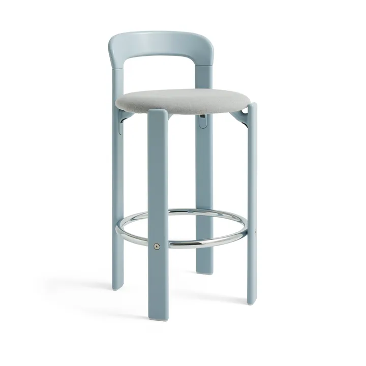 Rey Low gestoffeerde barkruk - Steelcut Trio 113 slate blue - HAY