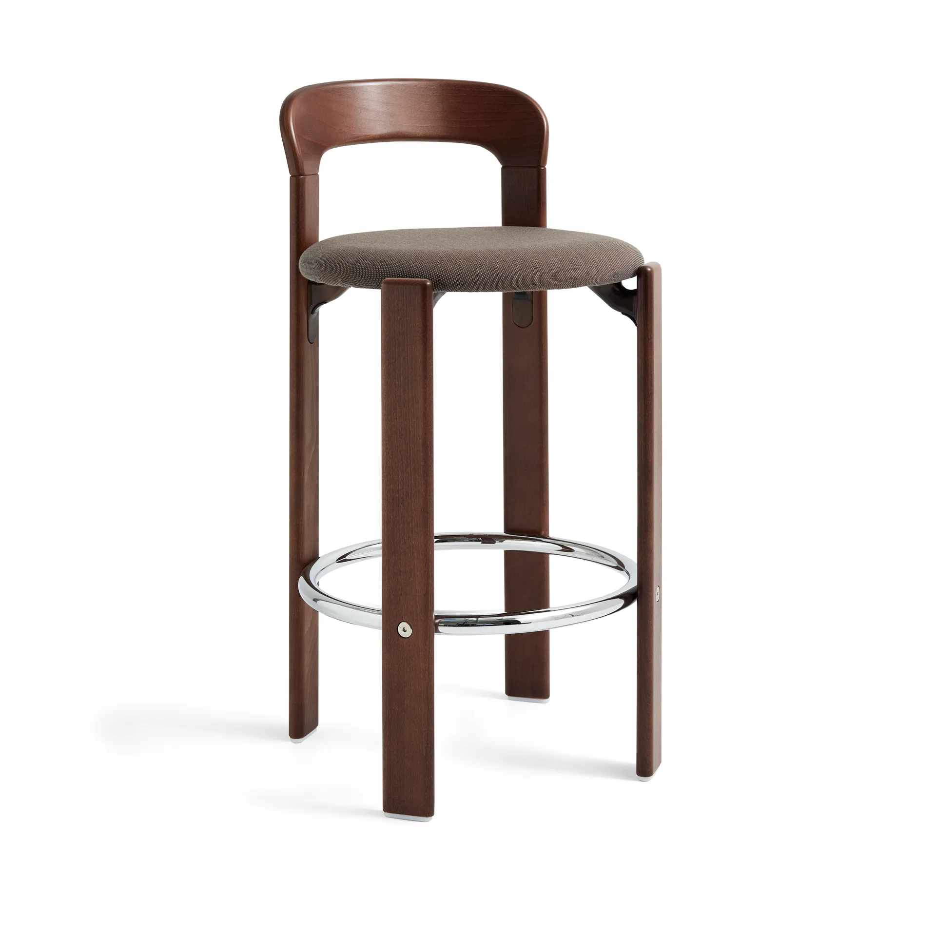 Rey Low gestoffeerde barkruk, Steelcut Trio 376 umber brown HAY