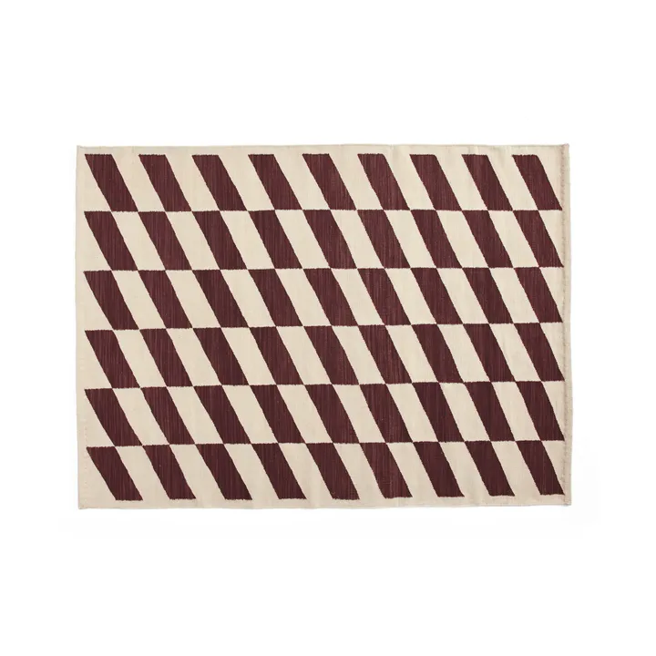 Shift Kelim tapijt 140x200 cm - Burgundy - HAY