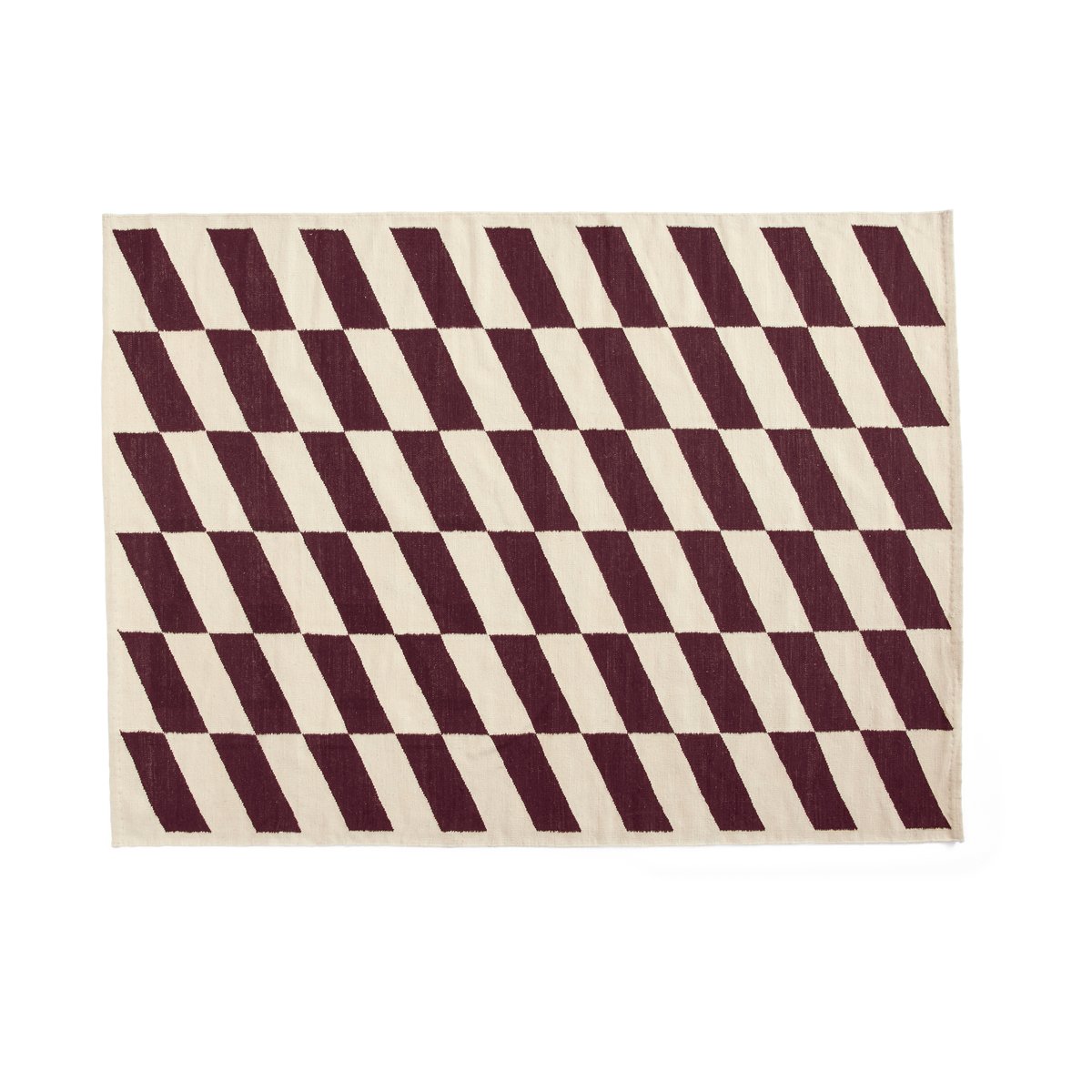 HAY Shift Kelim vloerkleed 170x240 cm Burgundy | Scandinavisch Interieur | Hoogpolige vloerkleden | Rood