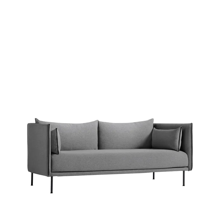 Silhouette 2-zits bank - Coda 182 grijs – zwarte metalen poten - HAY