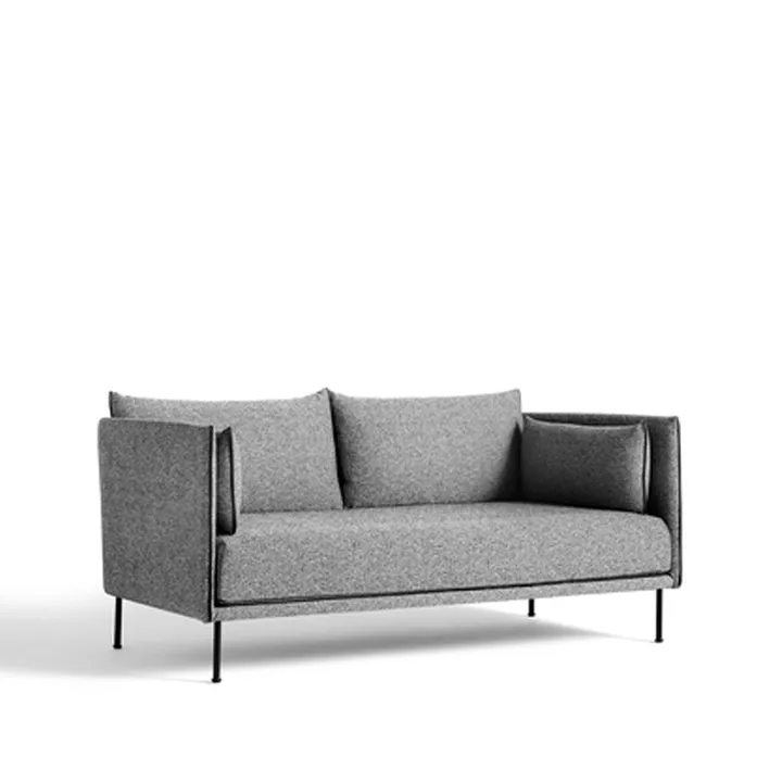 Silhouette 2-zits bank - Olavi 03 grey – zwarte metalen poten - HAY