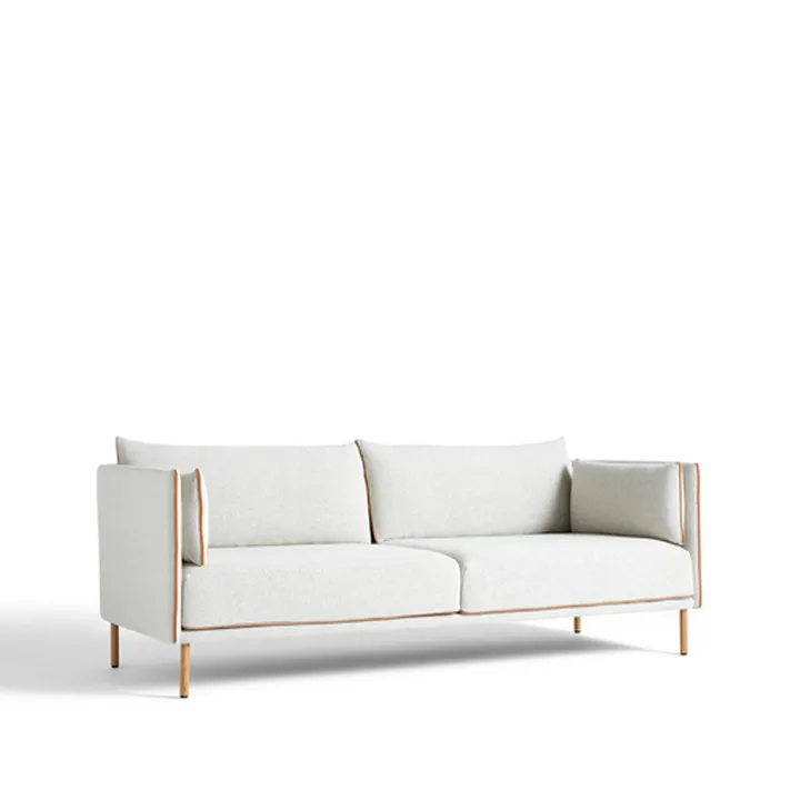 Silhouette 3-zits bank - Coda 100 offwhite – geoliede eiken poten - HAY