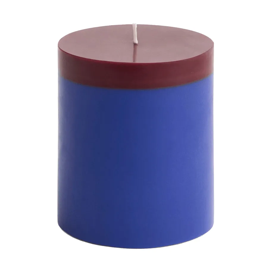 Silo Candle blockkaars, Royal blue-bordeaux, Ø9,5x11 cm HAY
