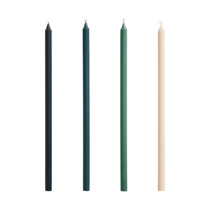 Slim kaars 4-pack - Green-dark green - HAY