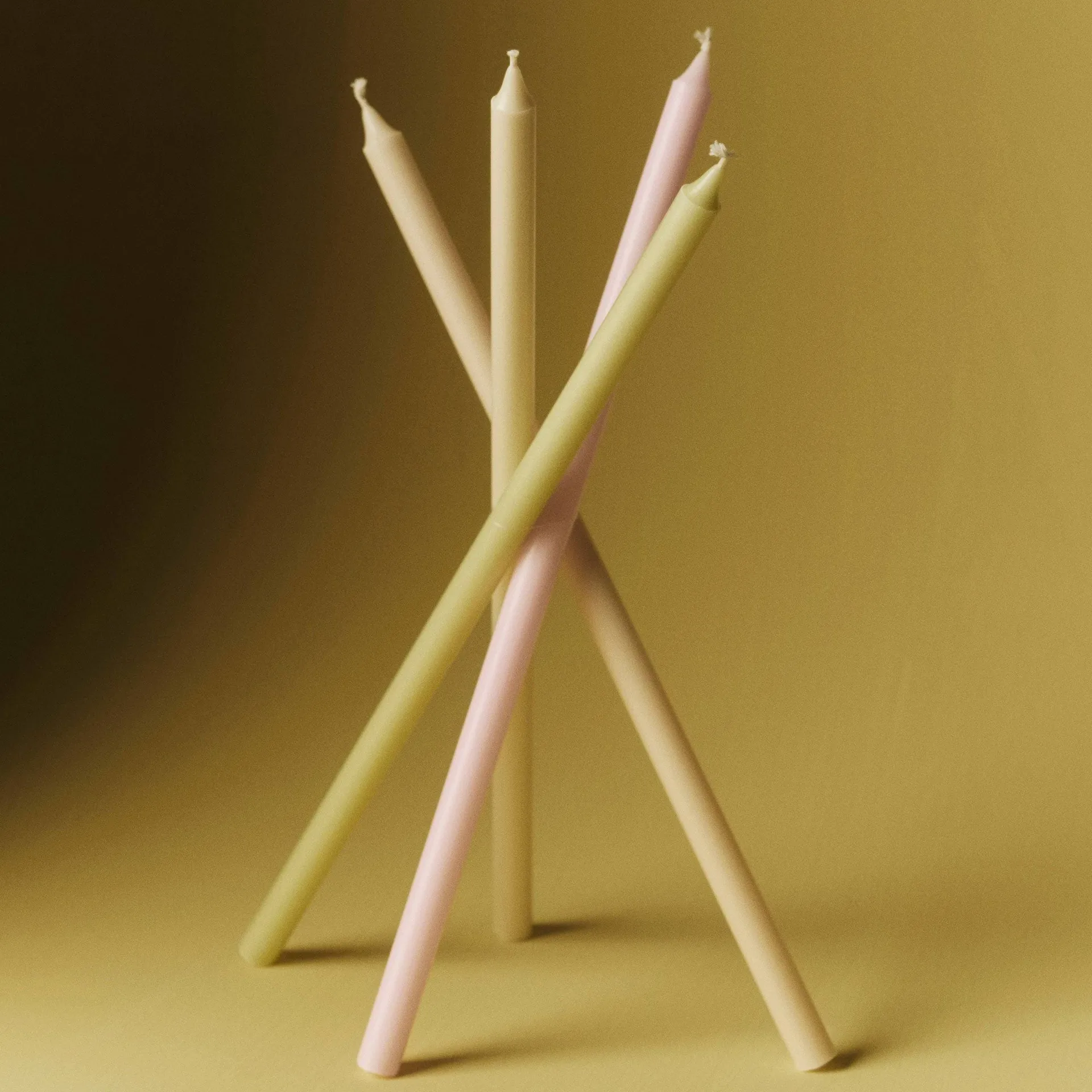 Slim kaars 4-pack, Pastels HAY
