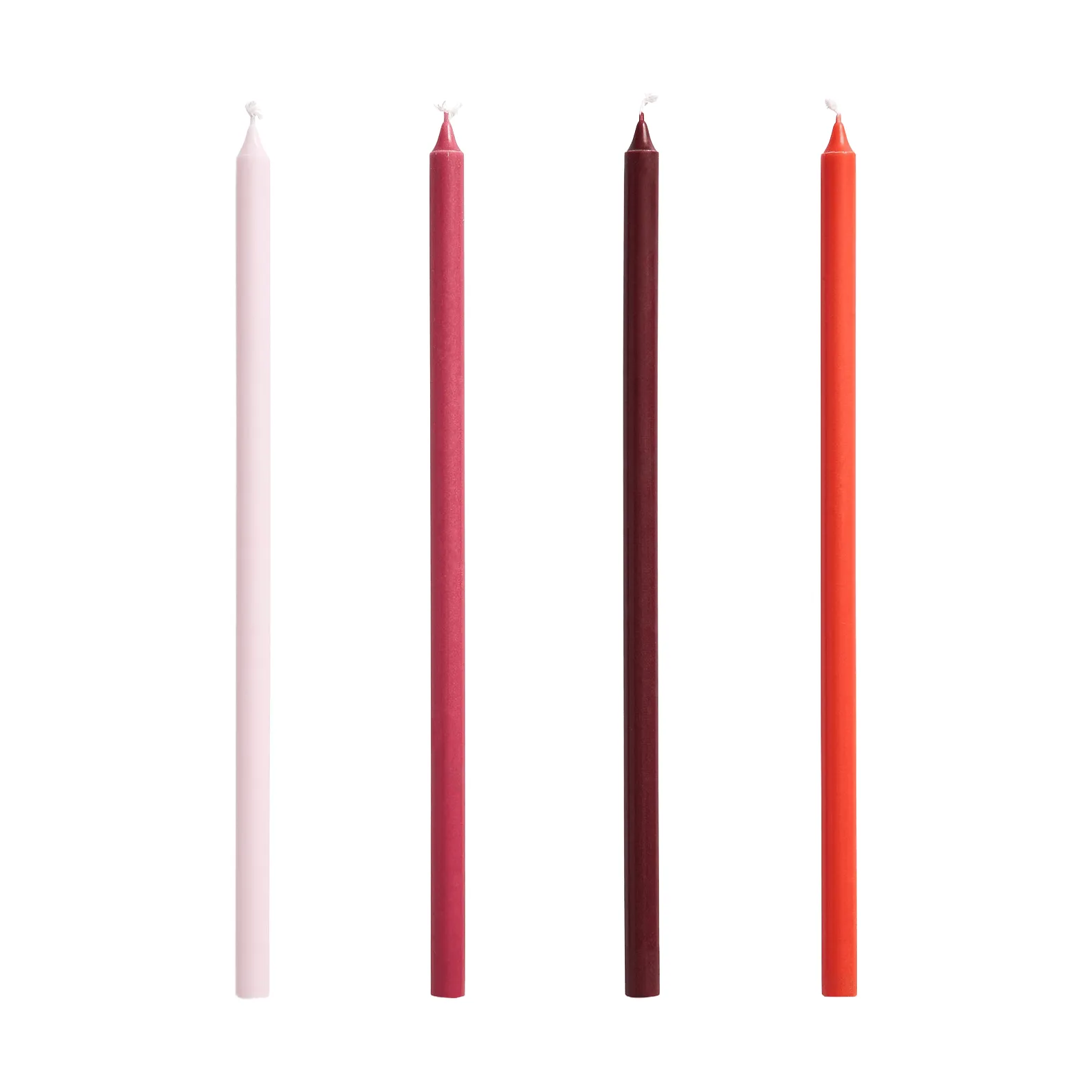 Slim kaars 4-pack, Pink-red HAY