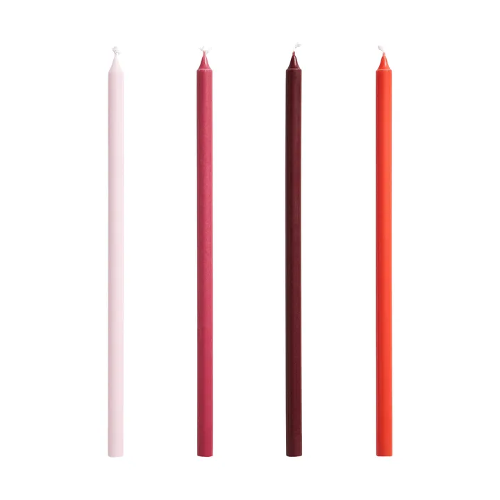 Slim kaars 4-pack - Pink-red - HAY