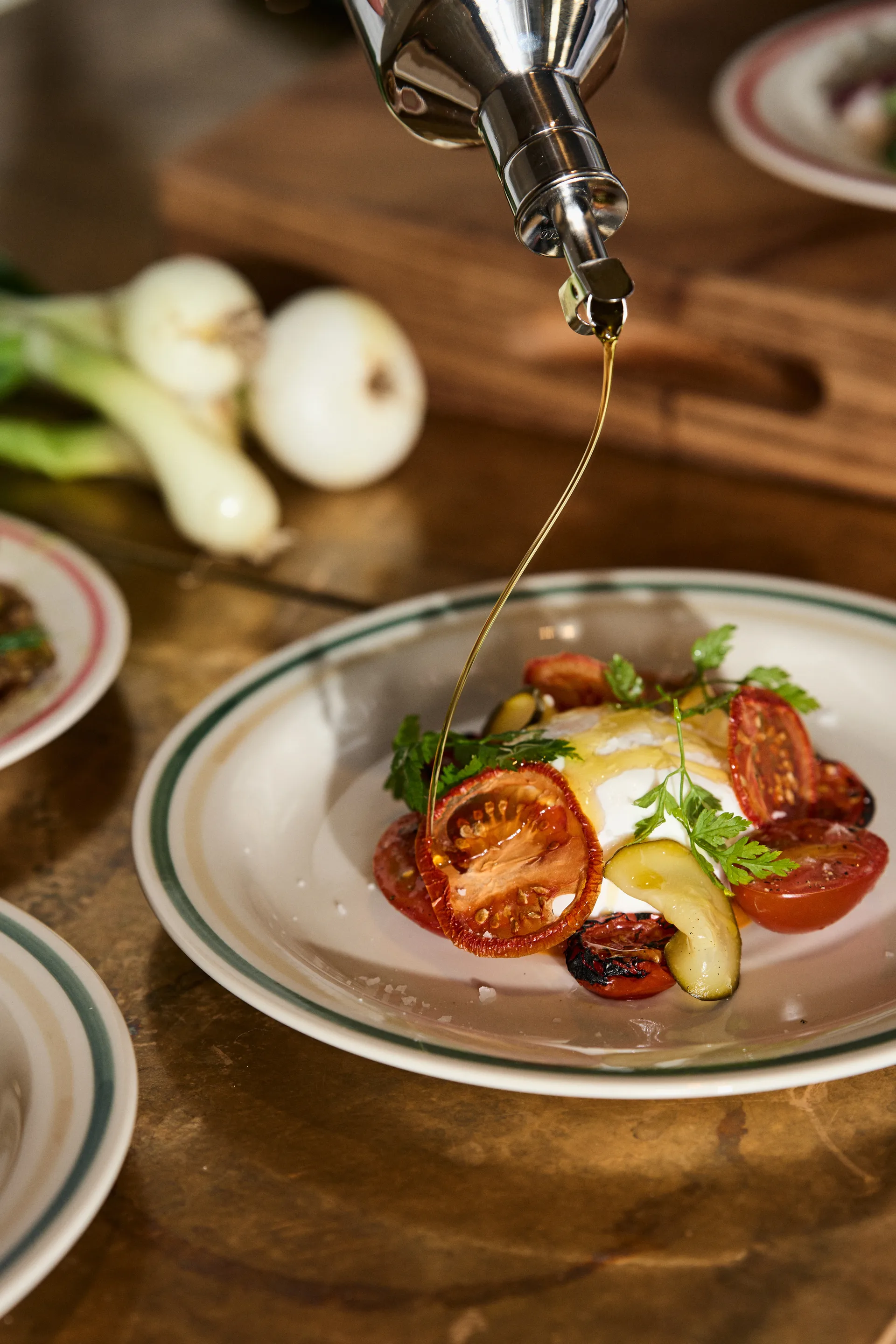 Sobremesa bord Ø24,5 cm 2-pack, Green-sand HAY