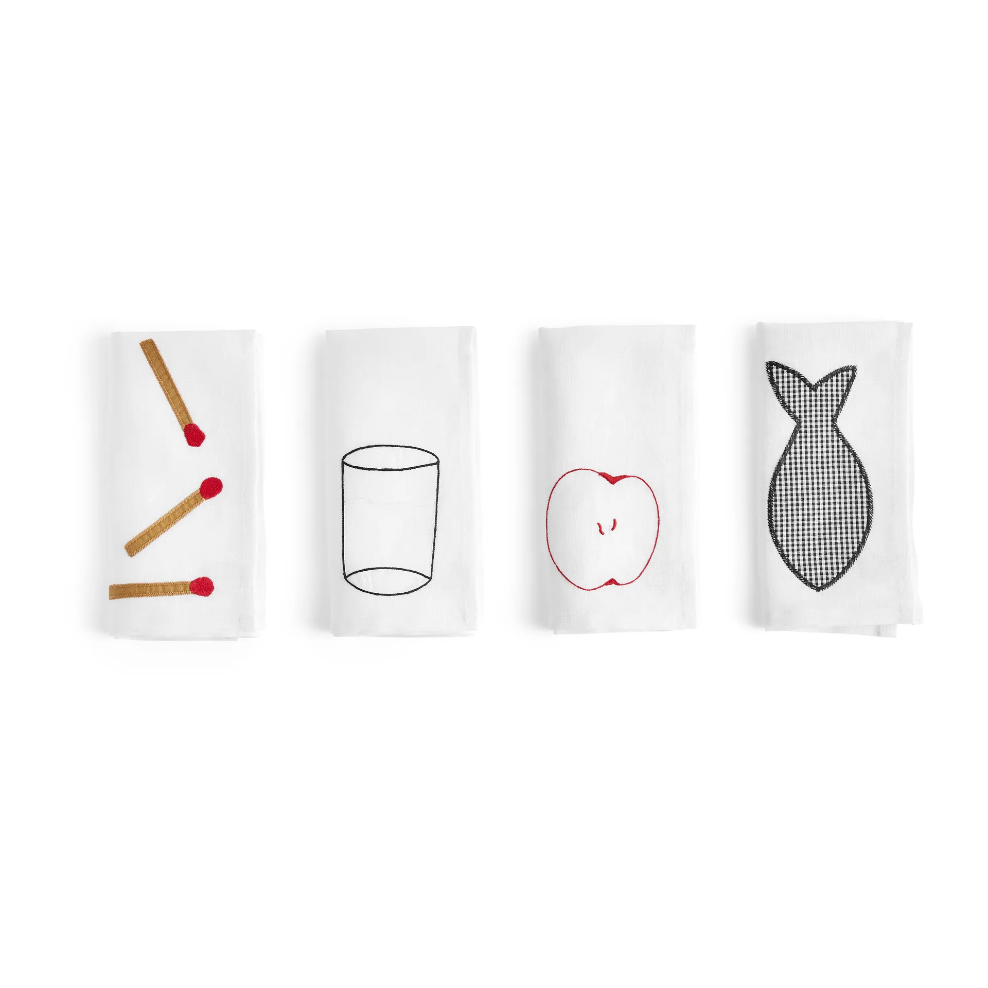 Sobremesa linnen servet 45x45 cm 4-pack, White HAY