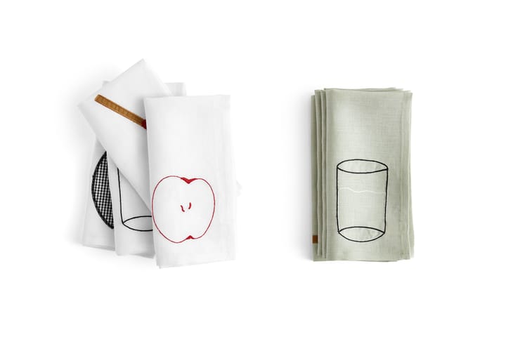 Sobremesa linnen servet 45x45 cm 4-pack, White HAY