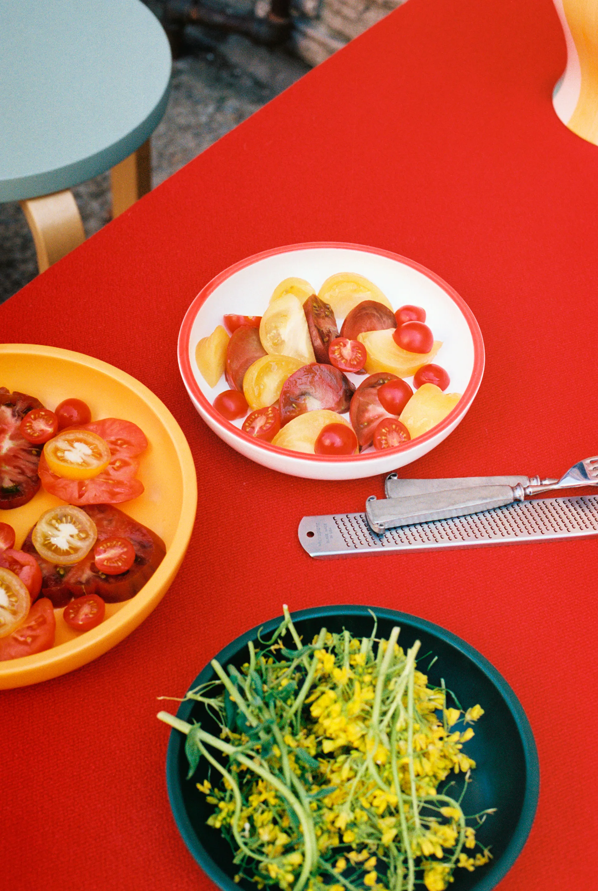 Sobremesa serveerschaal S Ø20 cm, White-red HAY