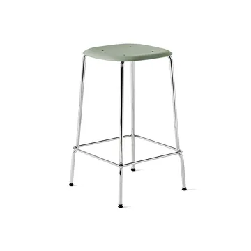 Soft Edge 30 Low barkruk - Dusty green–chroom onderstel - HAY
