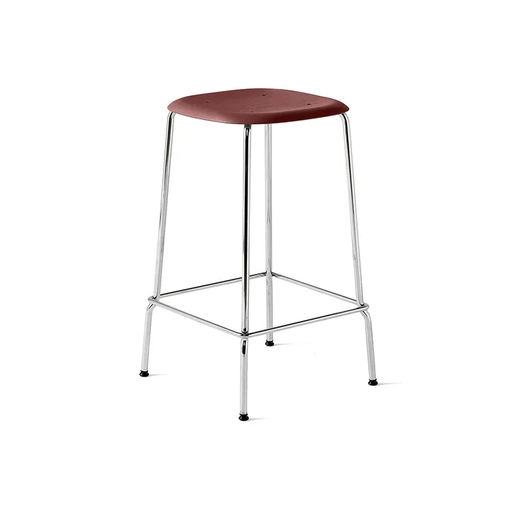 Soft Edge 30 Low barkruk - Fall red–chroom onderstel - HAY