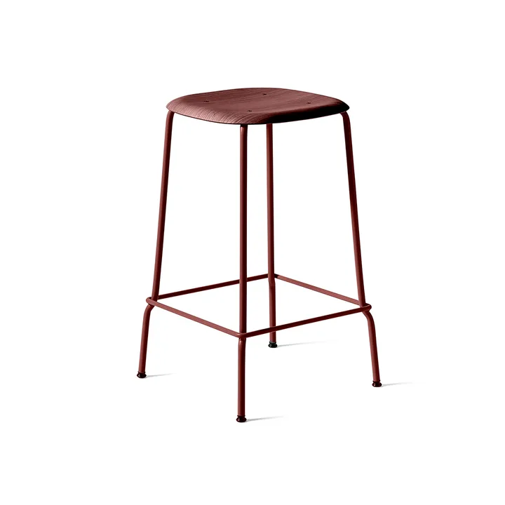 Soft Edge 30 Low barkruk - Fall red–fall red stalen onderstel - HAY