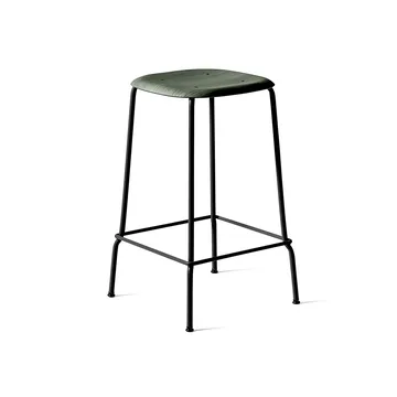 Soft Edge 30 Low barkruk - Hunter, zwart stalen onderstel - HAY