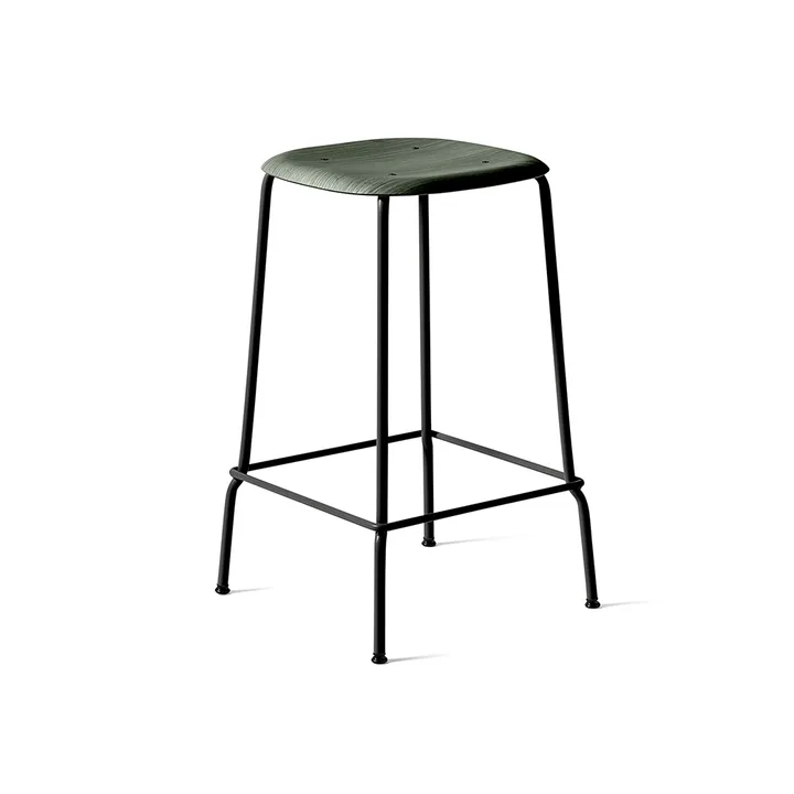 Soft Edge 30 Low barkruk - Hunter, zwart stalen onderstel - HAY